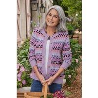 WoolOvers Women's Multi Spot Stripe Cardigan | Size: Small