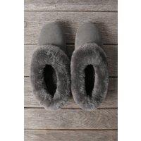 WoolOvers Women's Sheepskin Collar Ballerina Slippers in Grey | Size: 8