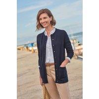 WoolOvers Women's Lambswool Crew Neck Cardigan in Turquoise | Size: XS