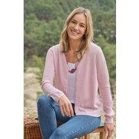 WoolOvers Women's Cashmere Merino Classic V Neck Cardigan in Light Pink | Size: Medium