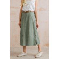 Lily & Me Women's Estuary Midi Skirt in Pale Green | Size: 20