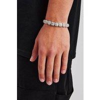 Cernucci Women's 10mm Clustered Tennis Bracelet in Metallic Silver | Size: 7 inches
