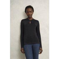 Hobbs London Women's Effie Sparkle Jumper in Black | Size: Large