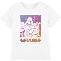 Star Wars - The Mandalorian Star Wars Mandalorian The Child Gradient Kids Tee, White | Size: 3-4 Years