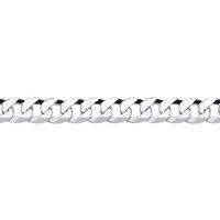 Jewelco London Men's Silver Bevelled Ultra Flat Curb Chain Bracelet 7mm 8.5 inch
