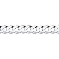 Jewelco London Men's Silver Bevelled Ultra Flat Curb Chain Bracelet 8mm 8.5 inch