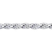Jewelco London Men's Silver Diamond-cut Solid Rope Chain Bracelet 7mm 8.5 inch