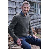 WoolOvers Men's 100% Lambswool Crew Neck Jumper in Dark Grey | Size: 3XL