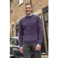 WoolOvers Men's Cashmere Merino Crew Neck Jumper in Purple | Size: Medium