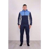 AARHON Men's Zip Up Hooded Tracksuit Set With Cuffed Joggers in Navy | Size: Medium