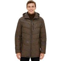 Infinity Leather Men's Leather Quilted Jacket Detachable Hood Puffer Winter Coat - Orion in Brown | Size: 5XL