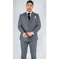 Infinity Leather Men's Classic Double Breasted 2-Piece Suit in Grey | Size: 40R
