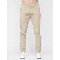 Duck&Cover Moretor Men's Slim-Fit Lightweight Stretch Canvas Chinos with Secure Penny Pocket in Stone | Size: 34R