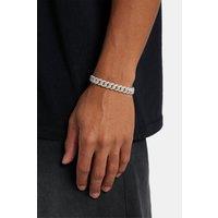 Cernucci Men's 8mm Iced Cuban Bracelet in Metallic Silver | Size: 7 inches