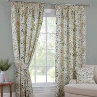 Sundour Cleo Pencil Pleat Headed Ready Made Curtains in Green | Size: 117 cm width x 183 cm drop