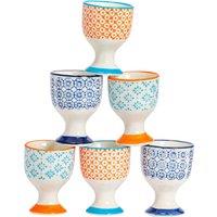 Nicola Spring Hand-Printed Egg Cups - 5.5cm - Pack of 6