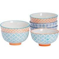 Nicola Spring Hand-Printed Rice Bowls - 12cm - Pack of 6