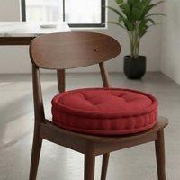 Snug City Teddy Fabric Round Booster Cushion Soft Seat Riser Pad Dining Chair in Red | Size: 45 cm x 45 cm