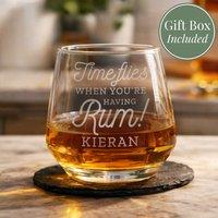 Personalised Memento Company Time Flies When You're Having Rum Tumbler in Clear