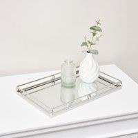 Melody Maison Silver Rectangle Mirrored Display Tray in Metallic Silver