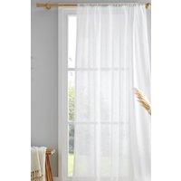 Drift Home 'Kayla' Textured Voile Panel in White | Size: 140 cm width x 229 cm drop