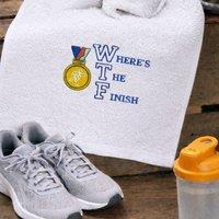 Duncan Stewart Running Sports Towel Wheres The Finish in White
