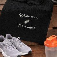 Duncan Stewart Running Sports Towel Whine Now Whine later in Black