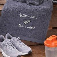 Duncan Stewart Running Sports Towel Whine Now Whine later in Grey