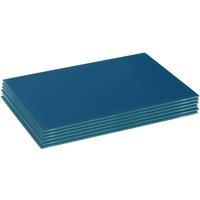 Harbour Housewares 6x Glass Placemats - 40 x 30cm - Dining Table Place Mats Protectors in Blue | Size: 40 x 30 cm