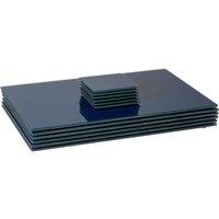 Harbour Housewares 12pc Glass Placemats & Square Coasters Set - 40 x 30cm Protection Mats in Blue | Size: 40 x 30 cm
