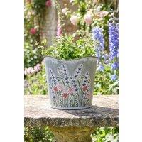 Dibor Traditional Spring Outdoor Garden Large Wave Wildflower Planter in Grey | Size: Medium