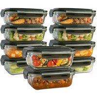 MANTRARAJ 380ml Glass Food Storage Container with Airtight Plastic Lid in Clear | Size: 4 Pack
