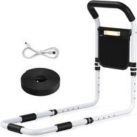Gr8 Home Lightweight Bed Rail with LED Light Handle in White
