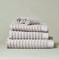 Misona Luxury Ribbed Bath Towel - 100% GOTS Cotton in Light Grey