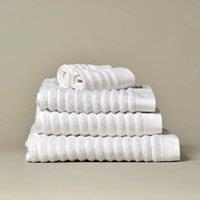 Misona Luxury Ribbed Bath Towel - 100% GOTS Cotton in White