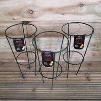 Samuel Alexander Pack of 3 Tom Chambers Urban Green Conical Garden Plant Support Ring 20cm- Small in Dark Green