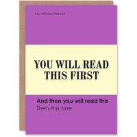 Artery8 You Will Read This First Purple Simple Modern Greeting Card