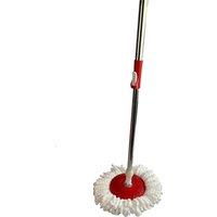 SPETLEK Spin Mop Bucket Set with 2 Super Absorbent Microfiber Mop Heads in Red