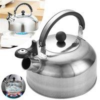 SPETLEK 3L Stainless Steel Gas Hob Whistling Kettle Camping Stove Top Teapot in Silver