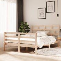 Berkfield Home Bed Frame 135x190 cm Double Solid Wood in Brown