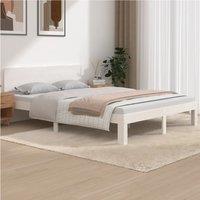 Berkfield Home Bed Frame White Solid Wood Pine 140x190 cm
