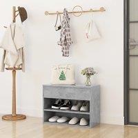 Berkfield Home Shoe Bench Concrete Grey 60x30x45 cm Engineered Wood | Size: 60 x 30 x 45 cm