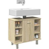 Berkfield Home Bathroom Cabinet Sonoma Oak 60x32x53.5 cm Engineered Wood in Brown