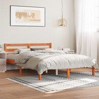 Berkfield Home Bed Frame without Mattress Wax Brown 135x190 cm Double Solid Wood Pine