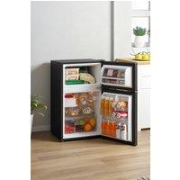 Living and Home 87L 2-Section Fridge Freezer Refrigerator with Light, Removable Shelves, Drawer, Adjustable Thermostat in Black