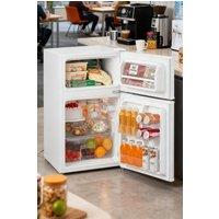 Living and Home 87L 2-Section Fridge Freezer Refrigerator with Light, Removable Shelves, Drawer, Adjustable Thermostat in White