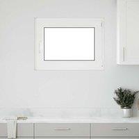 Berkfield Home Basement Window RISOR 80x60 cm Tilt&Turn DIN Right White