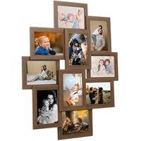 Berkfield Home Collage Photo Frame for 10x(13x18 cm) Picture Light Brown MDF | Size: 13x18 cm
