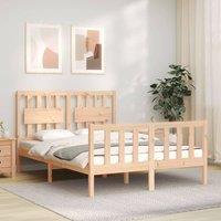 Berkfield Home Bed Frame with Headboard 120x200 cm Solid Wood in Brown