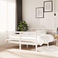 Berkfield Home Bed Frame White Solid Wood Pine 140x190 cm
